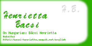 henrietta bacsi business card