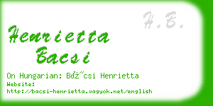 henrietta bacsi business card